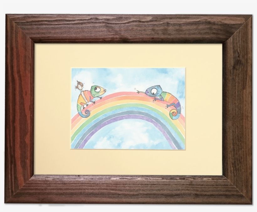 Rainbow Chameleons Frame - Picture Frame, transparent png download