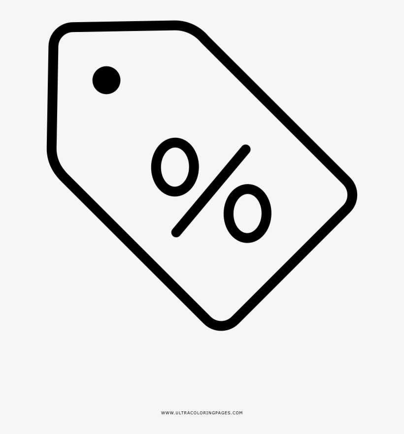 Sales Tag Coloring Page - Desenho Etiqueta De Vendas Png, transparent png download