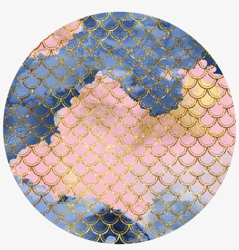 Scales Scale Geometric Circle Mermaid Ftestickers Gold - Throw Pillow, transparent png download