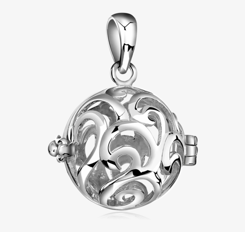 Pomander Pendants Silver Swirl - Nenalina Halskette Mit Engelsflüsterer Anhänger Groß,, transparent png download