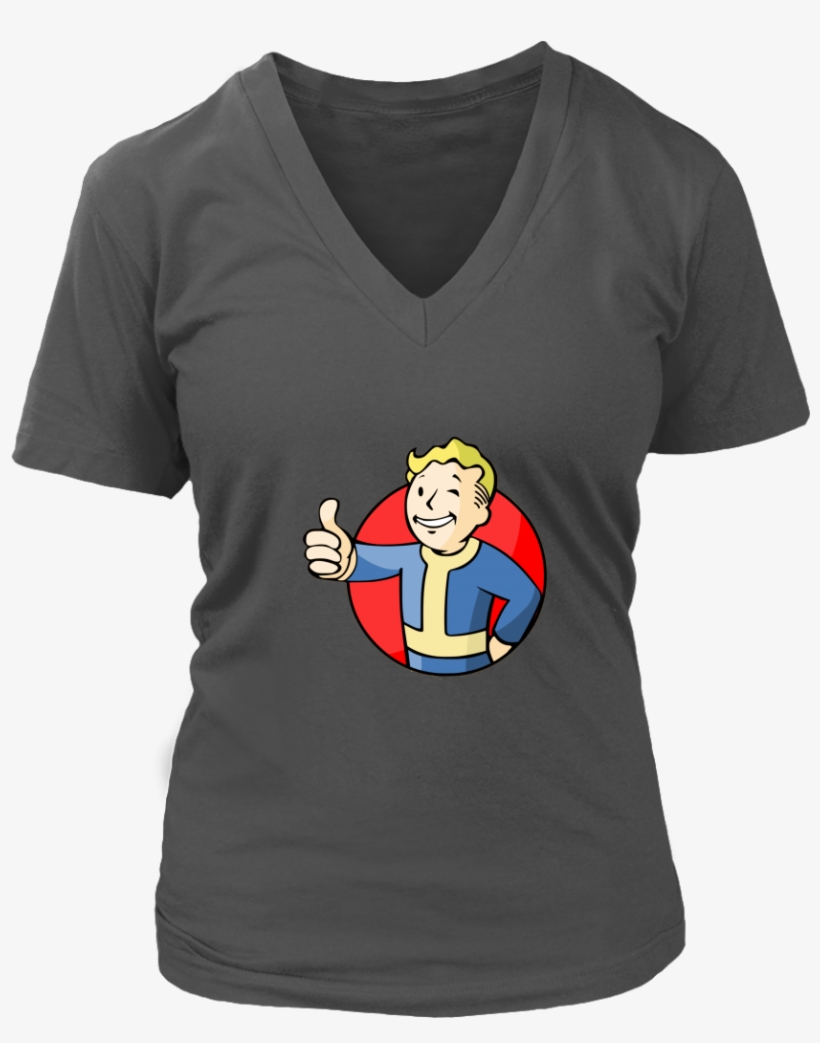 Fallout Vault Boy Thumbs Up Women's V Neck T Shirt - Vault Boy, transparent png download