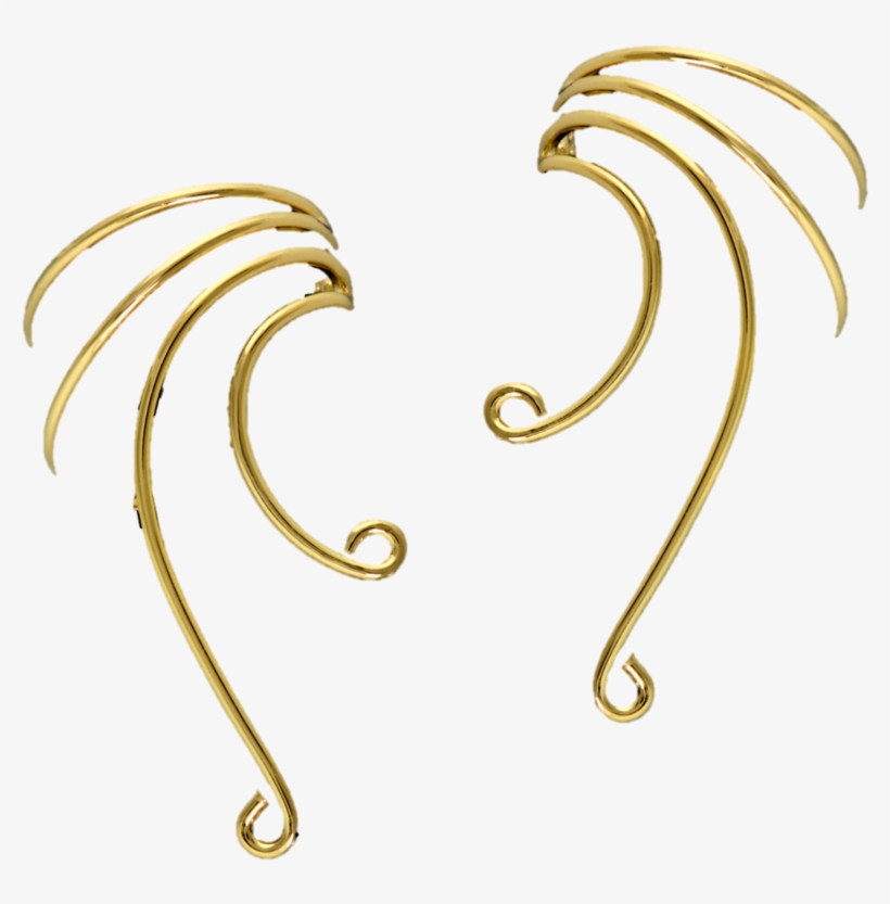 Plain Long Curly Q Gold On Sterling Silver Non-pierced - Body Jewelry, transparent png download