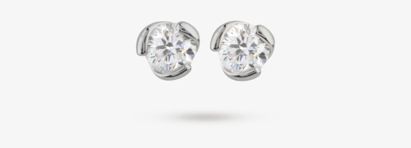 Silver Cubic Zirconia Earrings - Number, transparent png download