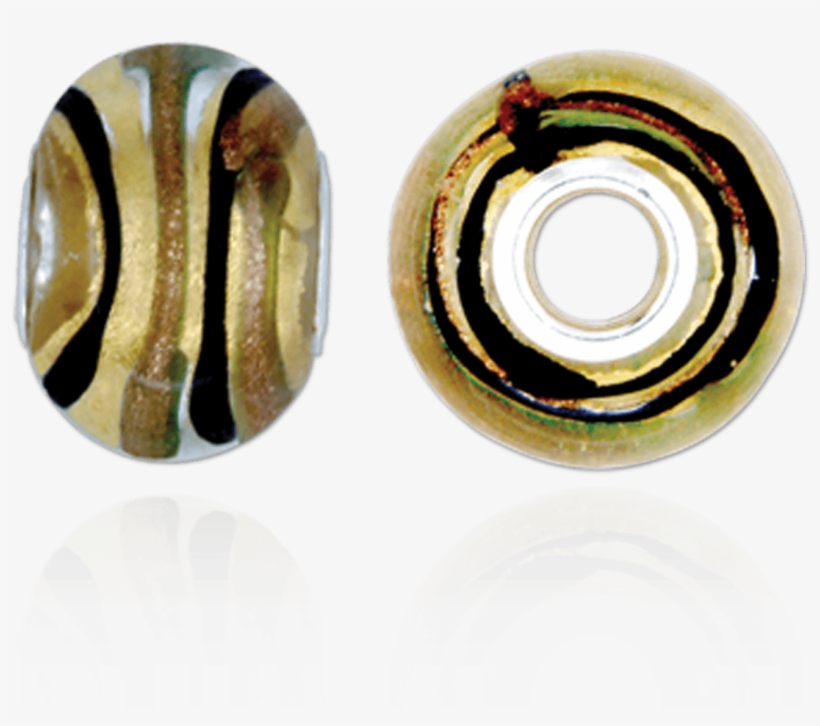 Gold And Brown Swirl Murano Glass Beads - Earrings, transparent png download