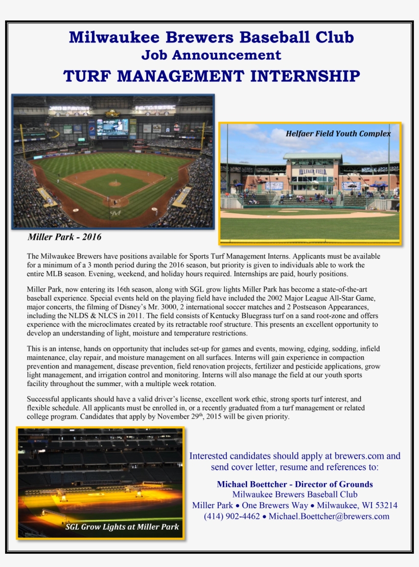 Brewers Turf Posting 2016 - Baseball Park, transparent png download