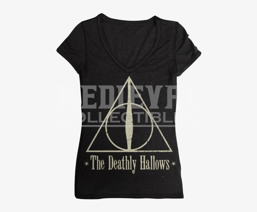 Harry Potter Deathly Hallows Junior V Neck T Shirt - Harry Potter Cup - Deathly Hallows - For None -, transparent png download