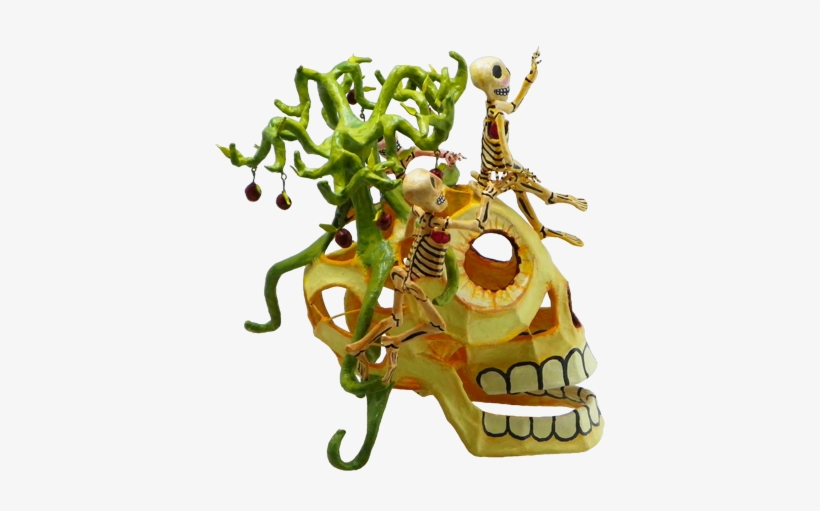 The Tree Of Knowledge Skull - Paper Mache Mexican Art, transparent png download