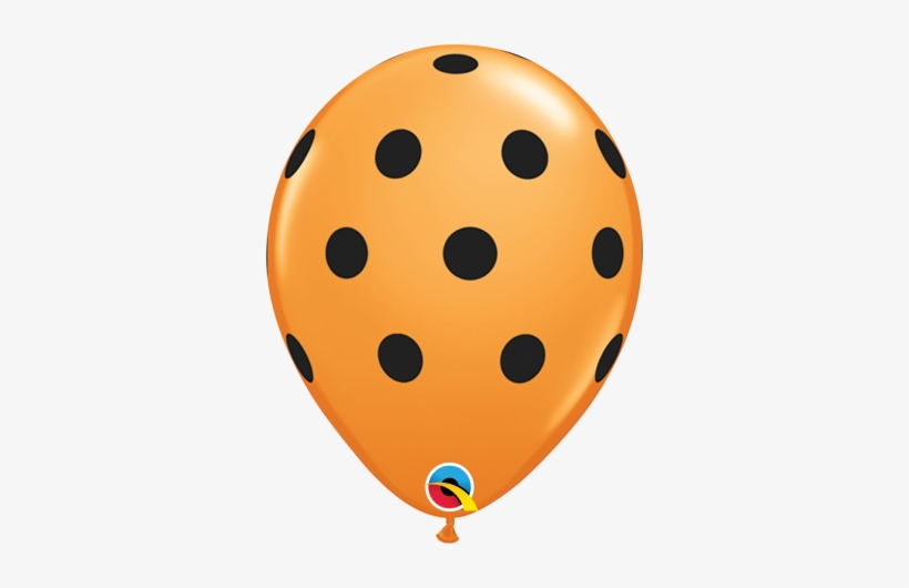 Orange Polka Halloween Balloons, Orange Polka Halloween - Polka Dots Black And Orange Halloween (6) Latex Helium, transparent png download