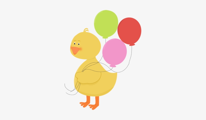 Duck With Balloons - Animal Holding Balloon Clipart, transparent png download