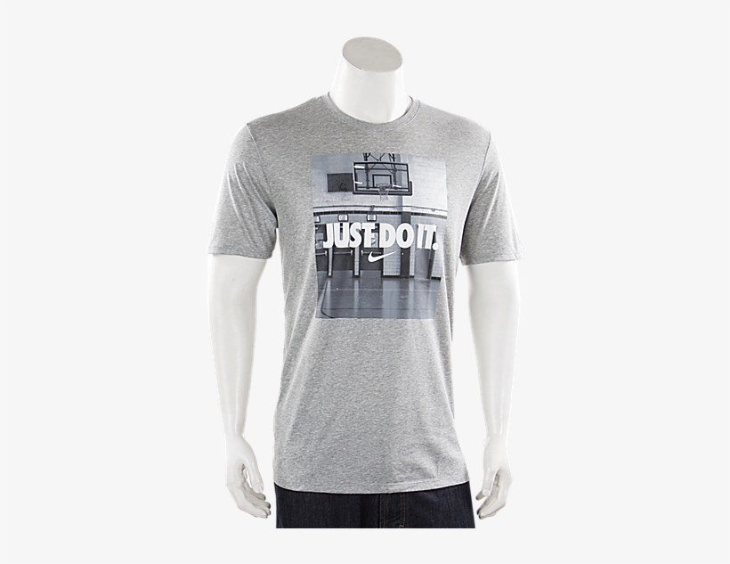 Nike Just Do It Image Dark Grey Heather - Dri-fit, transparent png download