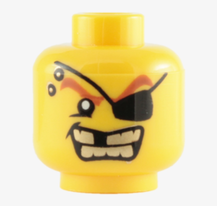 Buy Lego Minifigure Head With Eye Patch And Gold Teeth - Lego Minifigure Head Png, transparent png download