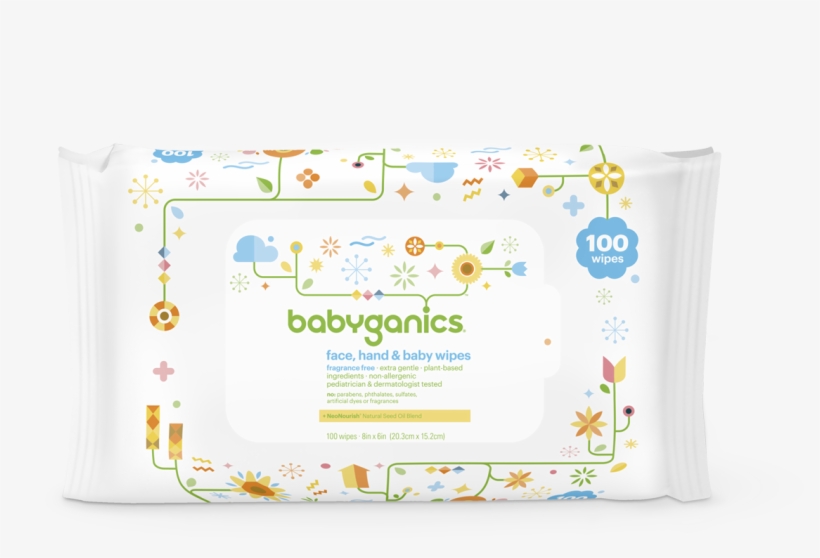 Babyganics Face, Hand & Baby Wipes, Unscented - Babyganics Baby Wipes Unscented 100ct, transparent png download
