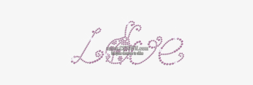 Light Purple Cute Ladybug Love Rhinestone Iron On Transfer - Cross-stitch, transparent png download