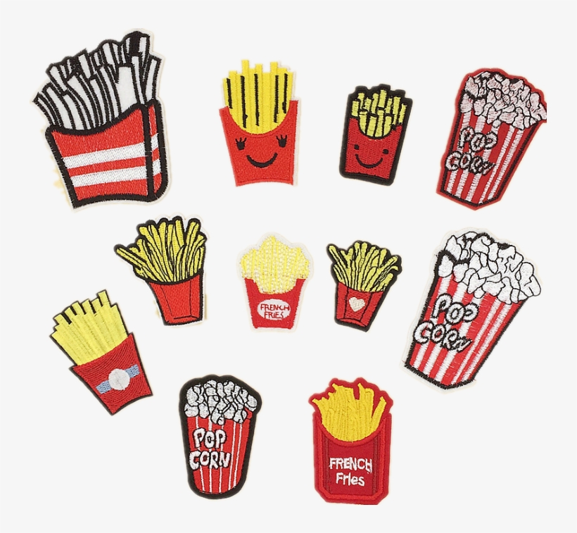 Conjuntos De Kits De Bordados Patches De Bebidas Alimentos - Patches De Batata Frita, transparent png download