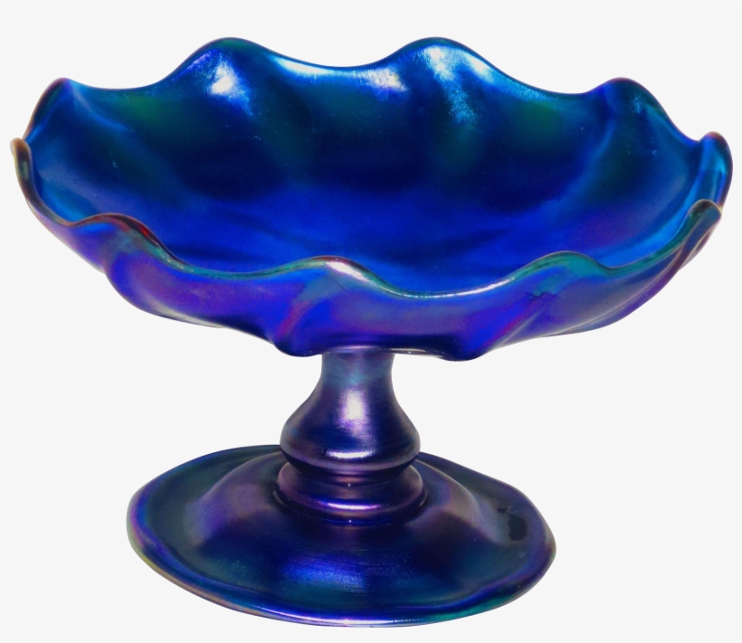 Tiffany Blue Favrile Iridescent Footed Tazza - Champagne Stemware, transparent png download