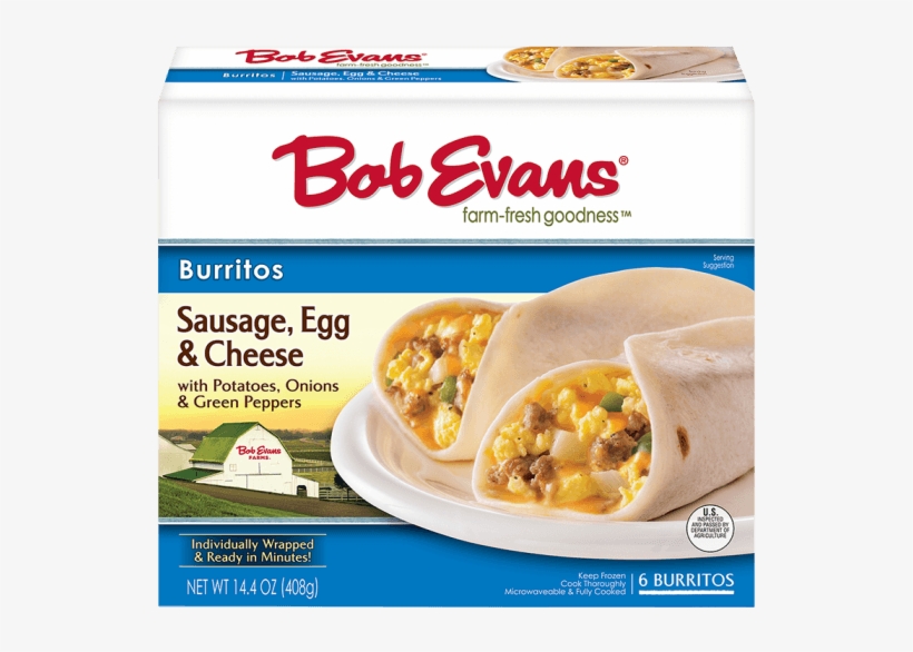 Bob Evans Sausage Egg Cheese Burrito 6 Ct - Bob Evans Breakfast Burrito, transparent png download
