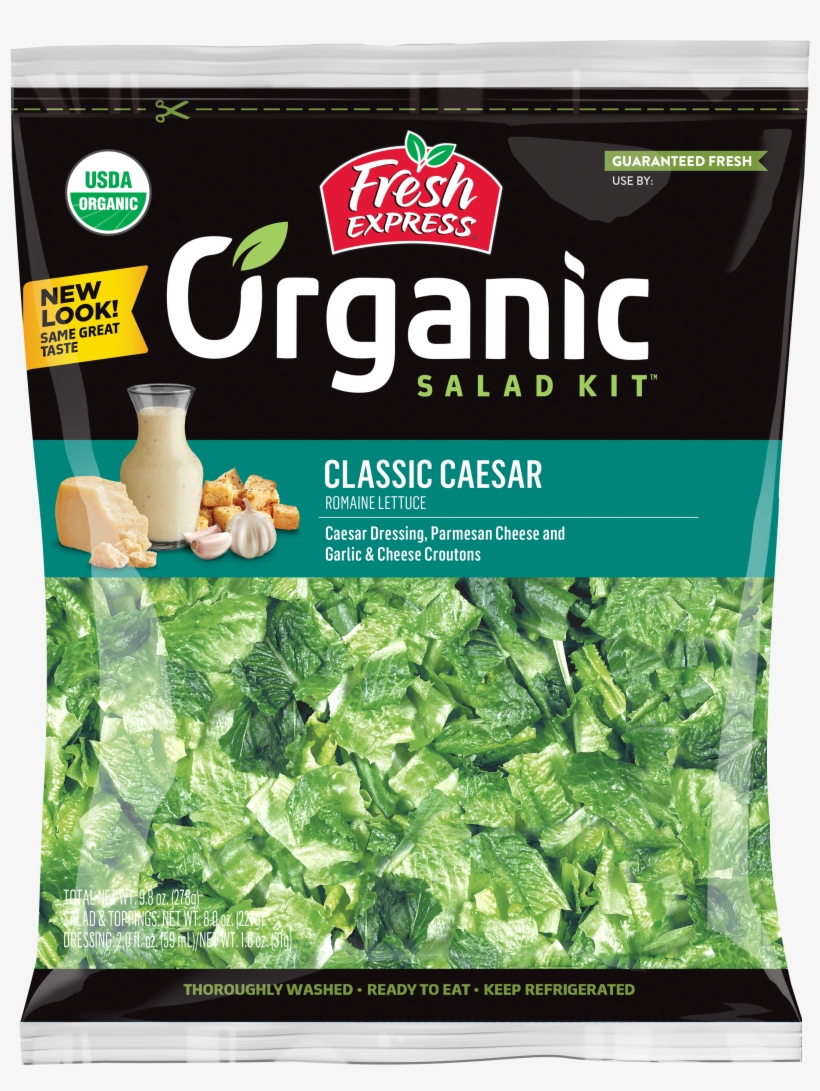Classic Caesar Organic Salad Kit - Fresh Express Organic Caesar Salad, transparent png download