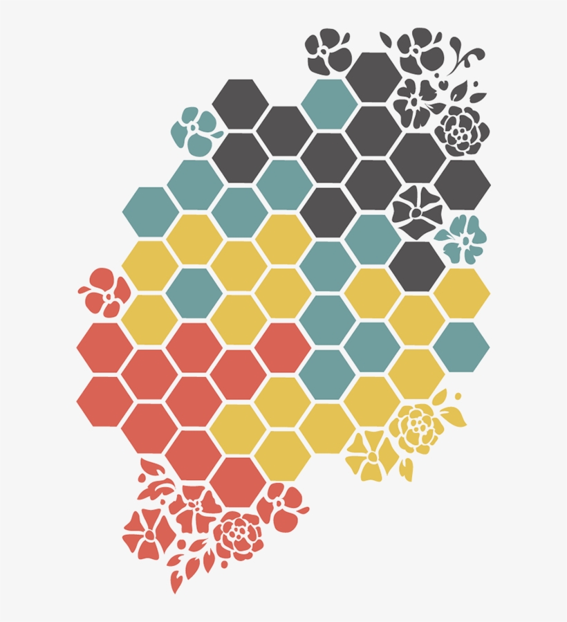 A Honeycomb And Floral Mix - Motif, transparent png download