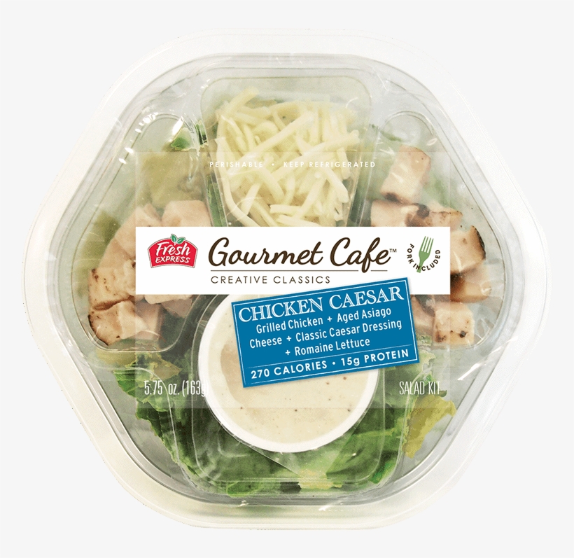 Gourmet Cafe Salads® Chicken Caesar Salad Kit - Fresh Express Gourmet Cafe Salad Bowls, transparent png download