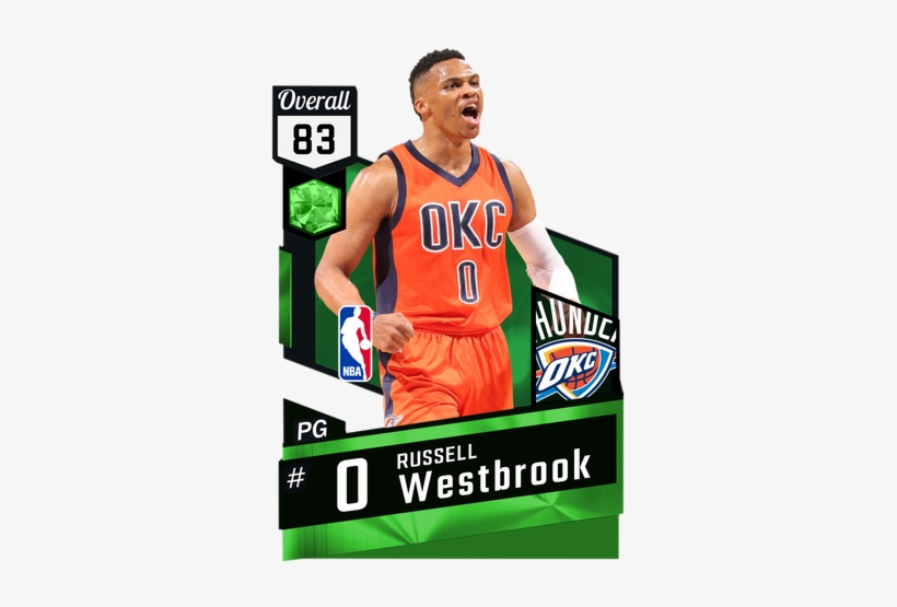Russell Westbrook Emerald Card - 99 Overall Russell Westbrook, transparent png download