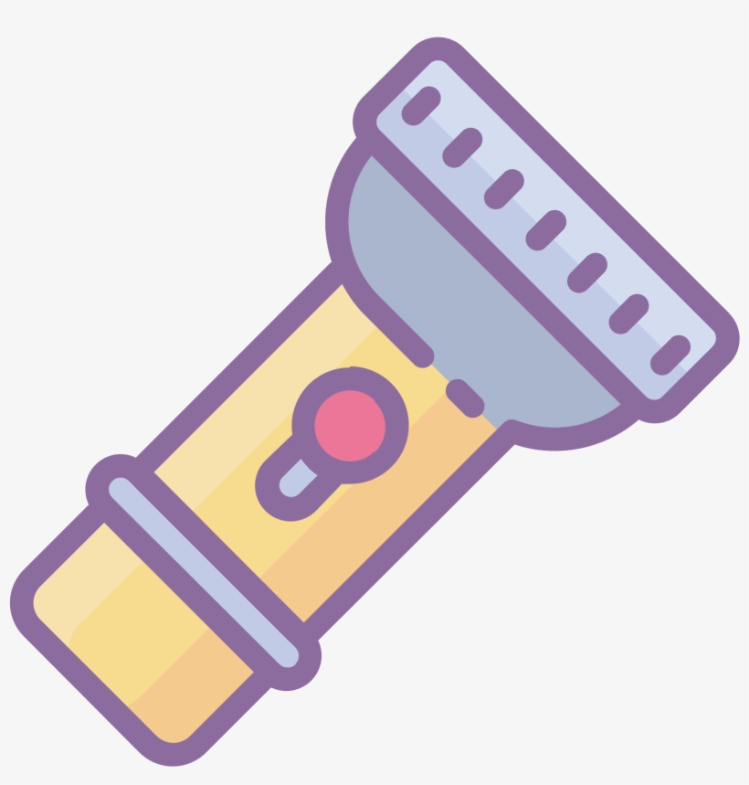 The Object Is A Flashlight With On Button On The Handle - Icon, transparent png download