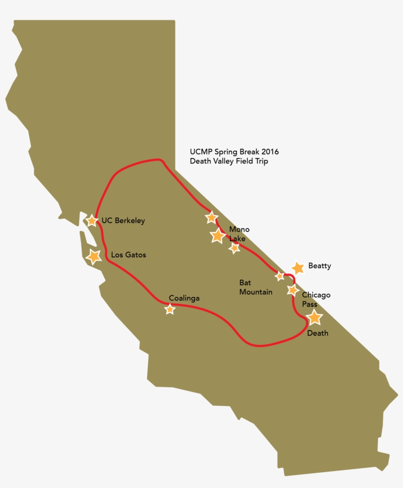 Map Of Field Trip Stops - Panamint Valley Fault California Map, transparent png download