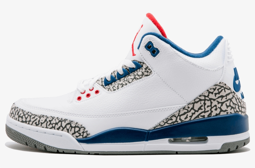 Nike Air Jordan 3 True Blue, transparent png download