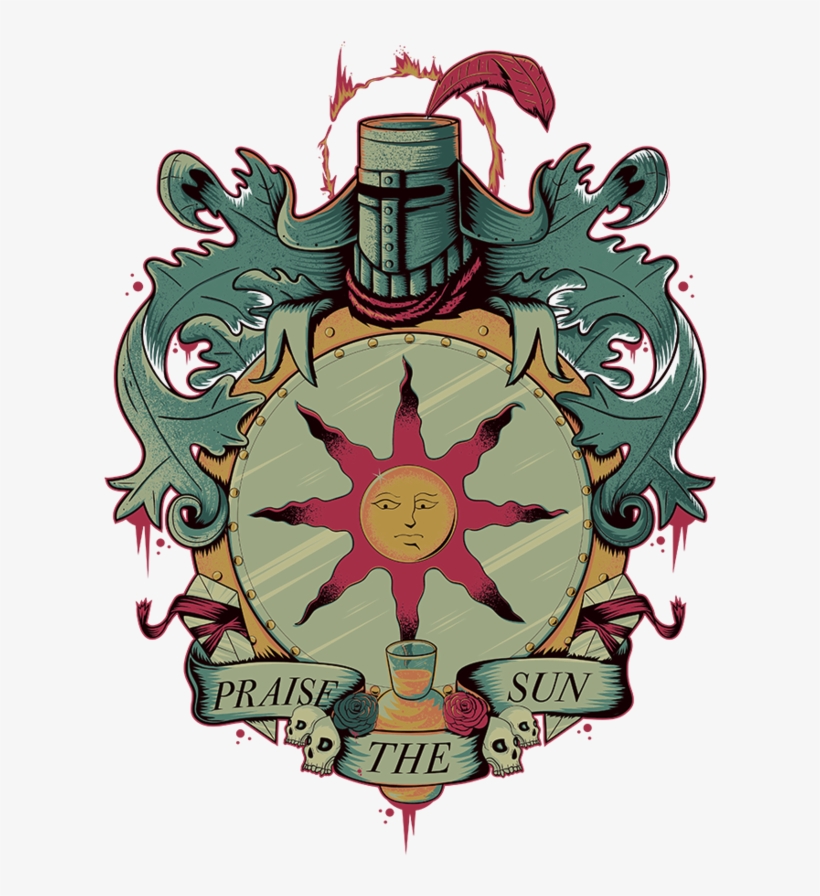 Teefury Has A New Pop Culture Geeky Or Nerdy Shirt - Dark Souls Solaire Symbol, transparent png download