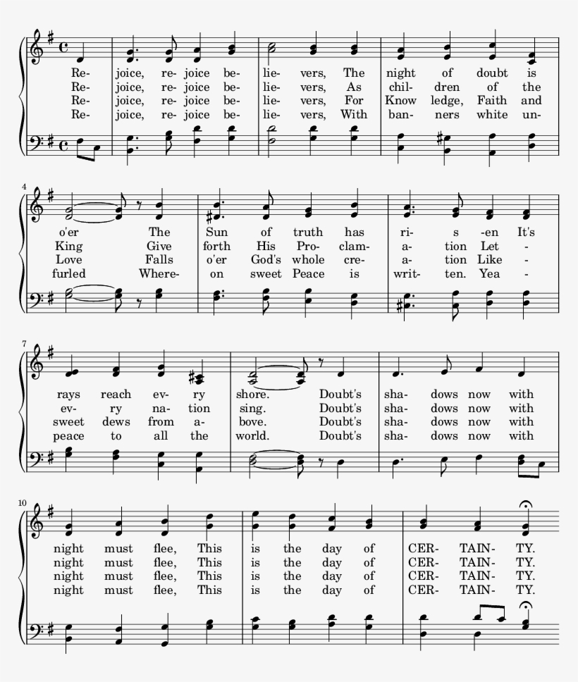 Bahai Hymns Of Peace And Praise/the Day Of Certainty - Number, transparent png download