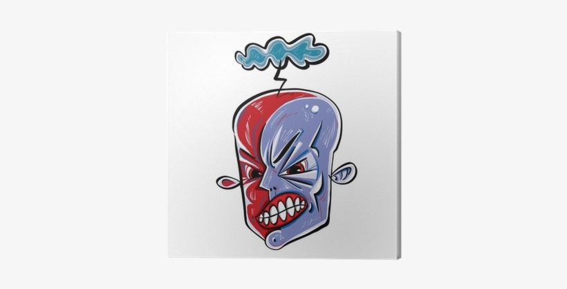 Angry Face Icon With Storming Cloud - Cartoon, transparent png download