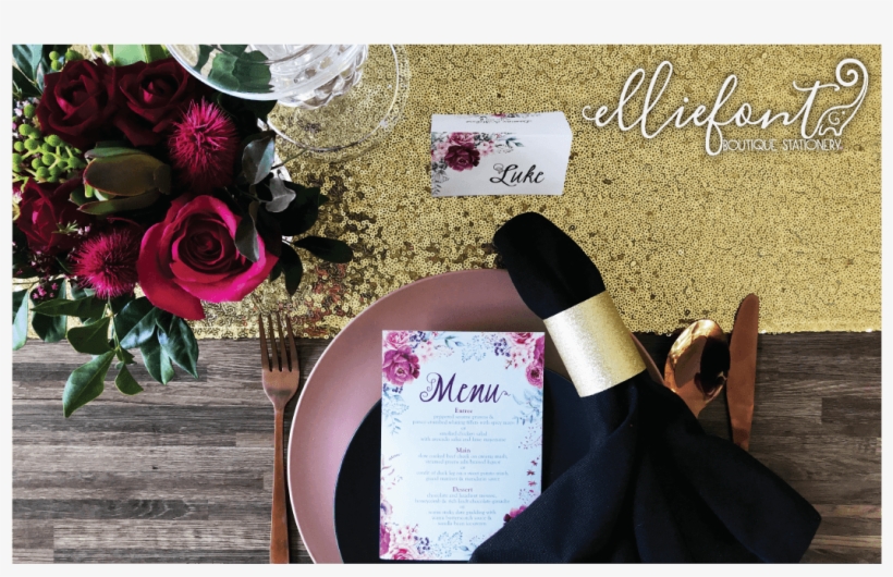 Ib Elliefont Wedding Invitation - Garden Roses, transparent png download