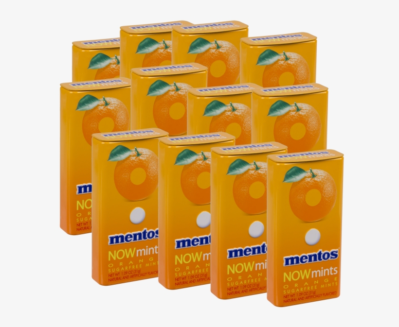 Mentos Orange Now Mints - 1.09 Oz Tin, transparent png download
