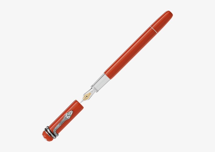 Developed By Montblanc In 1906, The 'rouge Et Noir' - Montblanc Heritage Rouge Et Noir Coral Fountain Pen, transparent png download
