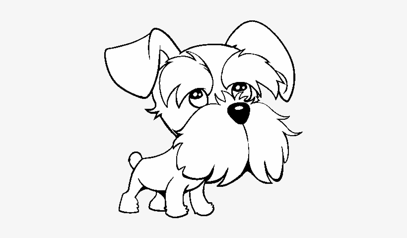 Schnauzer Coloring Page - Perros Schnauzer Para Dibujar, transparent png download
