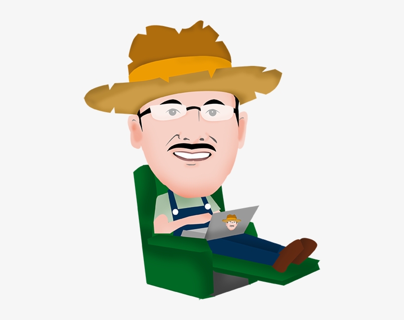 Joe The Goat Farmer Sitting While Working On His Laptop - Goat, transparent png download