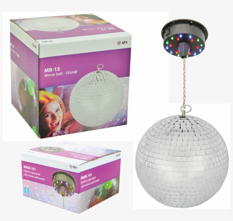 Sentinel Rotating Glitter Ball 15cm Mirror Ball Silver - Qtx Mb-15 15cm Professional Dj Mirrorball Mirror Ball, transparent png download