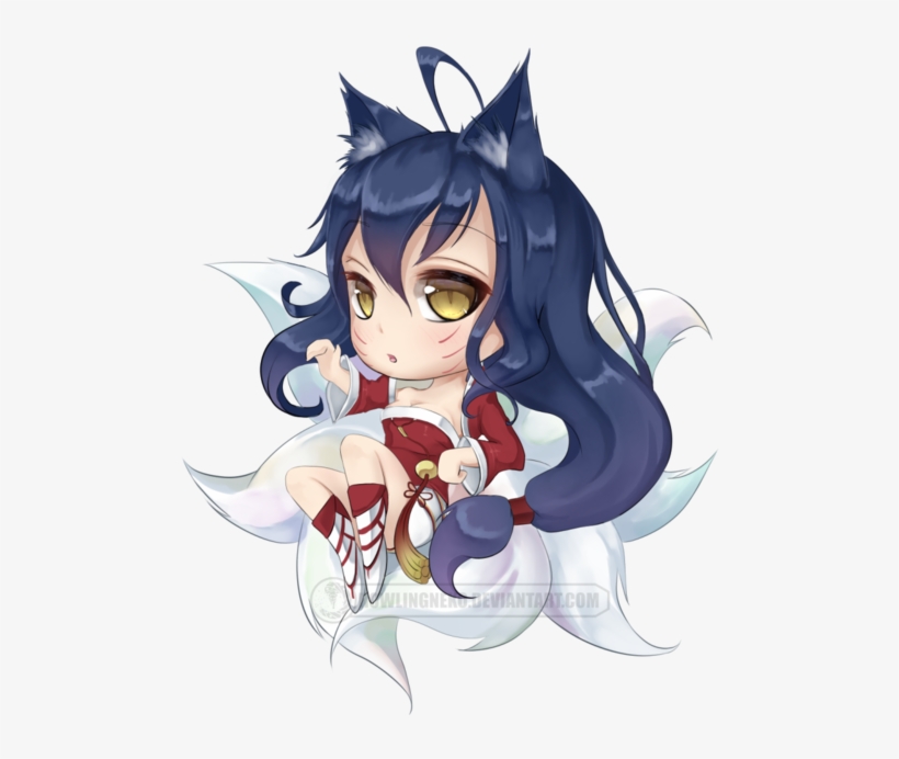 Anime, Anime Girl, And Chibi Image - Chibi Ahri Png, transparent png download