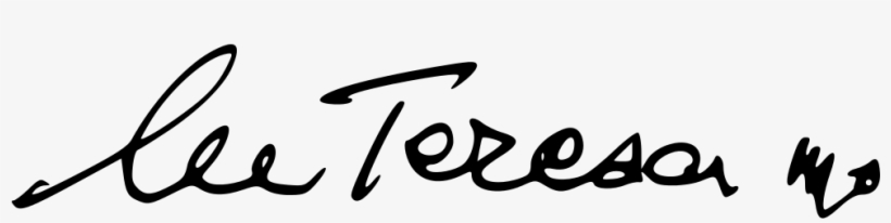 Signature Of Mother Teresa - Mother Teresa's Real Signature, transparent png download