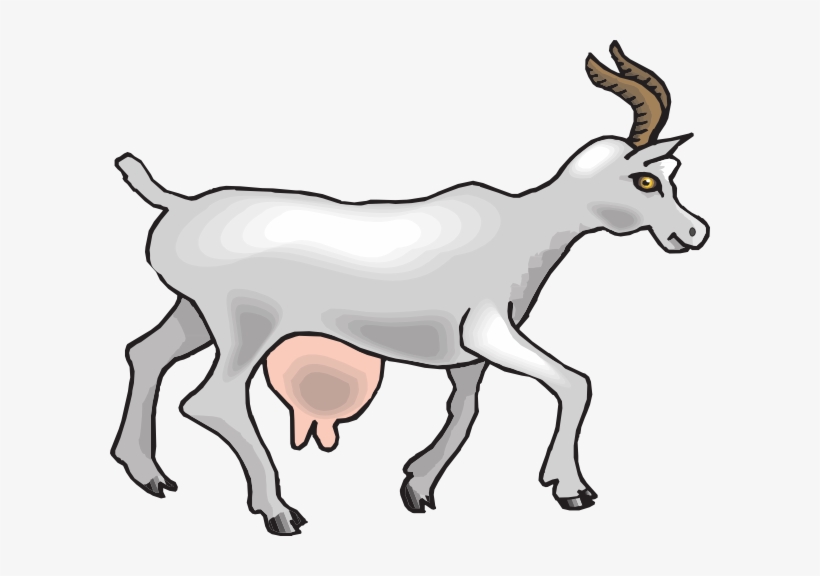 Side View Goat Clip Art At Clker - Transparent Clipart Milk Goat, transparent png download