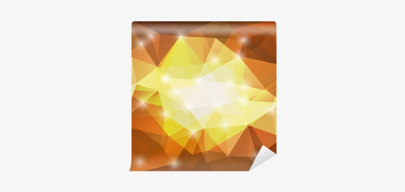 Brown And Yellow Triangle Background With Sparkle Wall - Orange, transparent png download