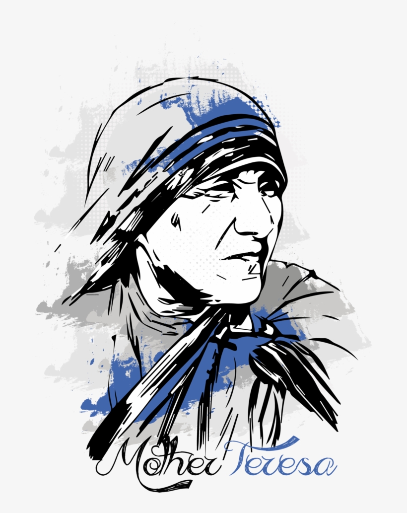 Mother Teresa Men S Printed T Shirt Mother Teresa Graphic Design Transparent Png 693x1040 Free Download On Nicepng