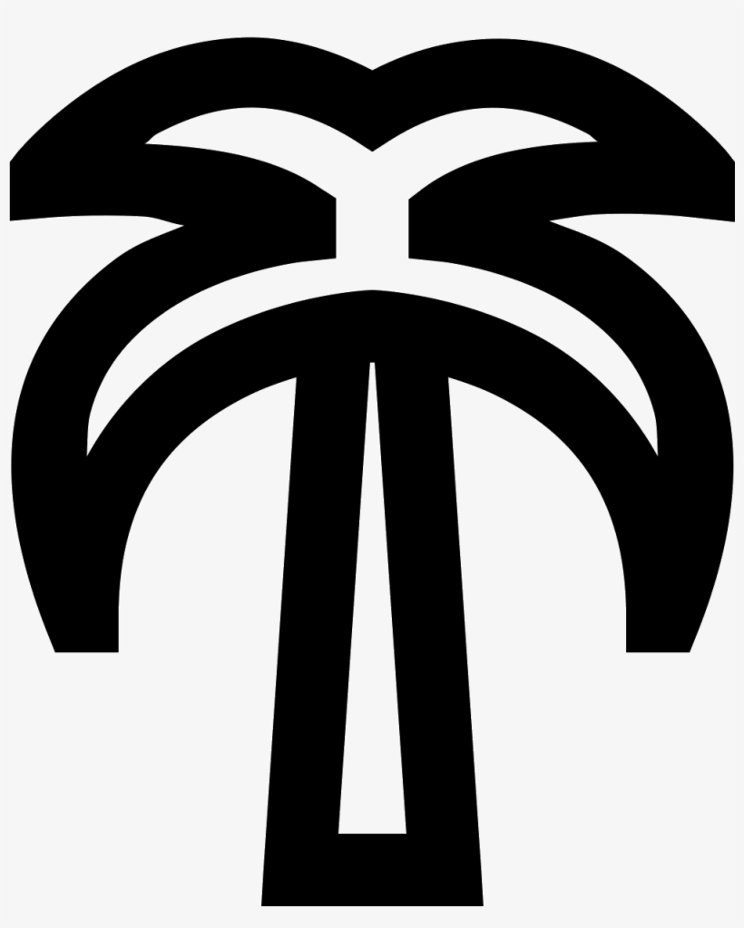 This Is A Picture Of A Large Palm Tree That Has Four - Palm Tree Logo White, transparent png download