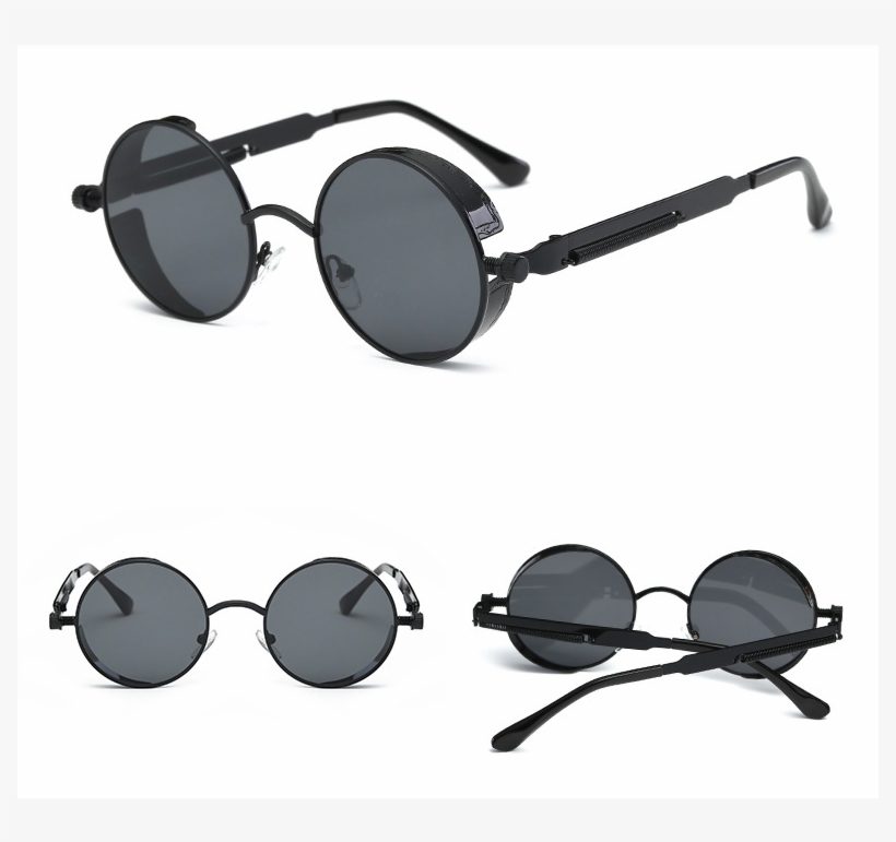 Retro Polarized Steampunk Sunglasses Fashion Round, transparent png download