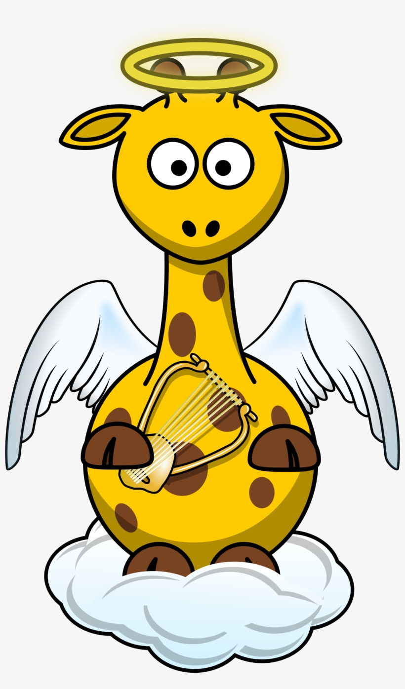 Giraffe Angel By @bingenberg, A Giraffe Cartoon Dressed - Cartoon Giraffe, transparent png download