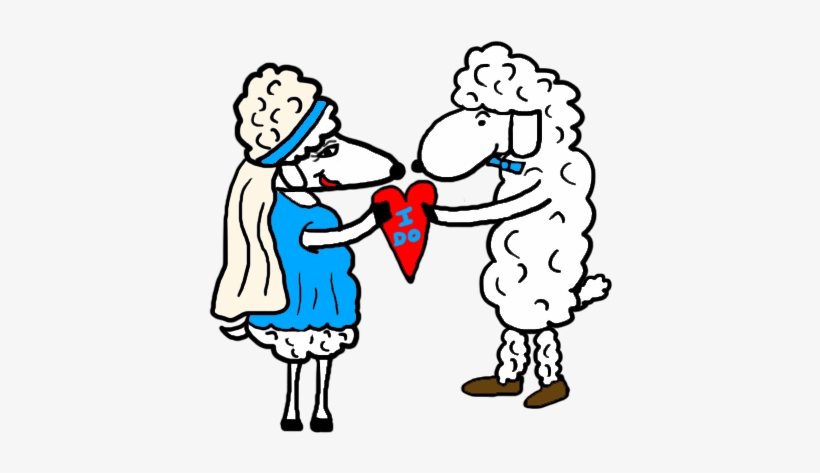 Sheep Clipart Wedding - Hd Bride And Groom Clipart Png, transparent png download