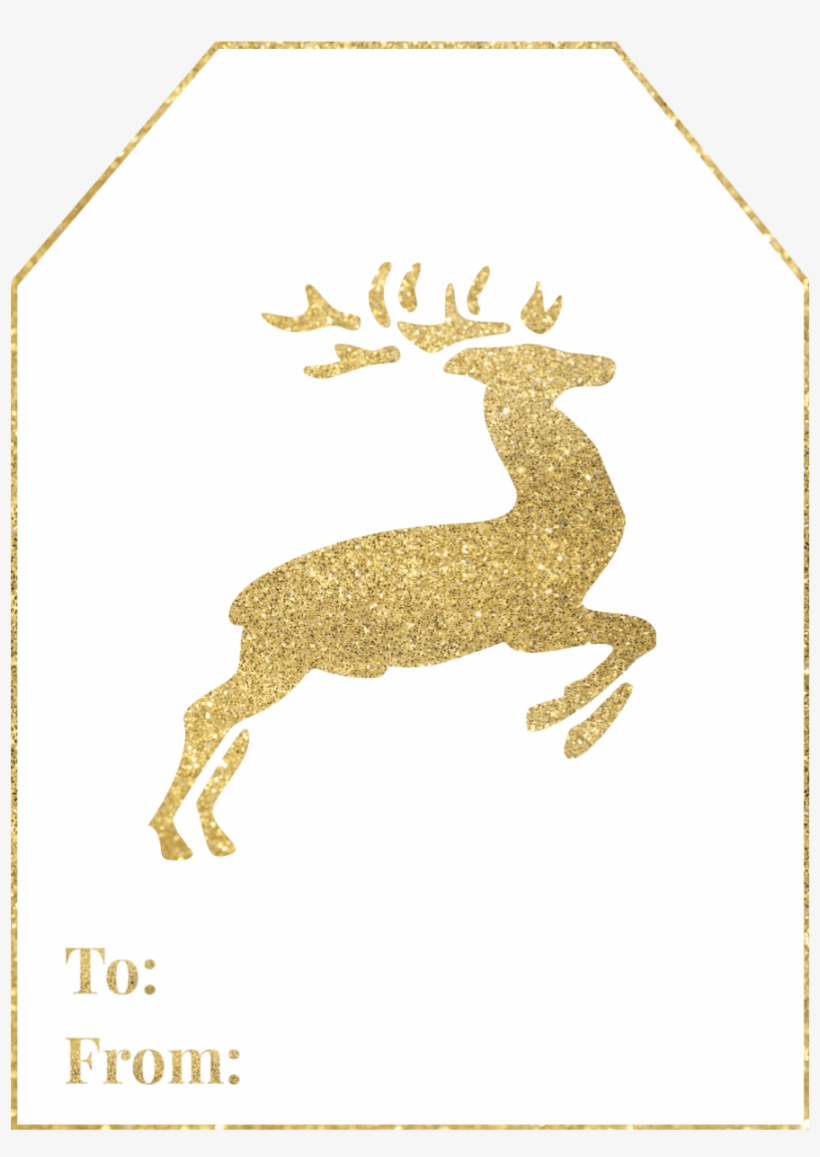 Merry Christmas, Gold Free Printable Christmas To From - Elk, transparent png download