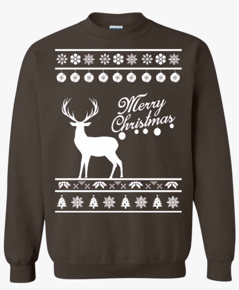 Ugly Christmas Sweaters Merry Christmas Deer Hoodies - Shirt, transparent png download