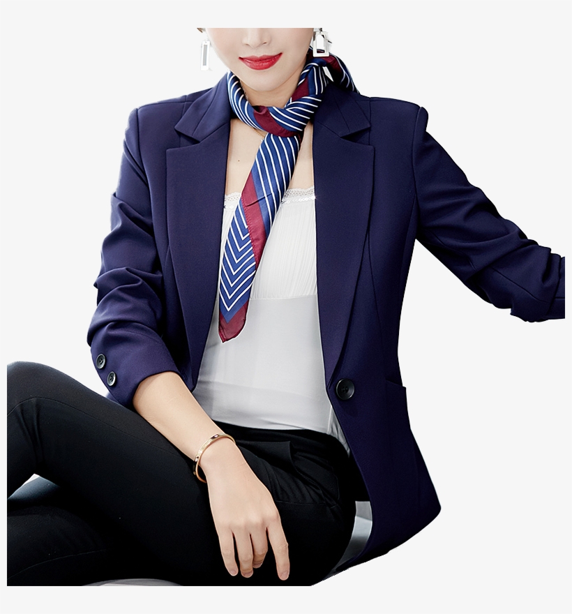 Women Business Suit Jacket Blazer Casual Slim Ol - Suit, transparent png download
