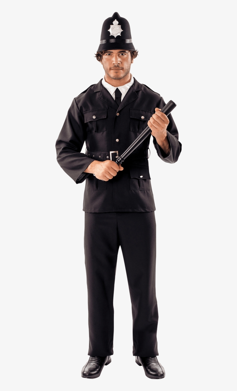 Adult Policeman With Helmet Fancy Dress Costume, transparent png download