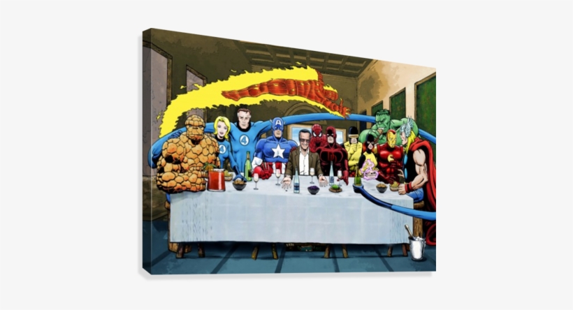 Marvel Superheroes - Stan Lee With Marvel Heroes, transparent png download